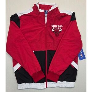 Chicago Bulls Jacket Men's M Ultra Game NBA Full Zip Red Black White NWT Medium